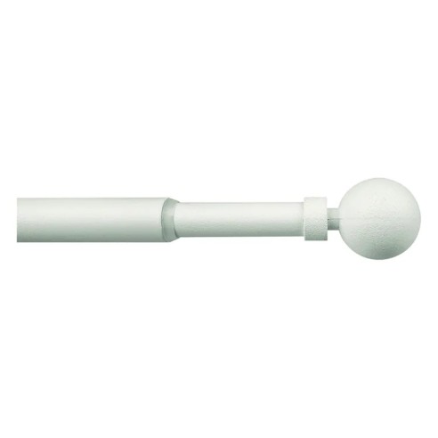 Mini Kit bacchetta per tende estensibile in metallo D. 12 mm Palla bianco