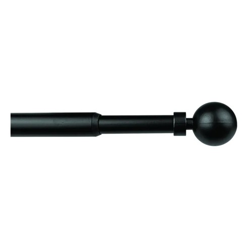 Mini Kit bacchetta per tende estensibile in metallo D. 12 mm Palla nero