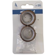Anelli per bastone tende metallo D. 20mm e occhioli conf. 8 pz bronzo