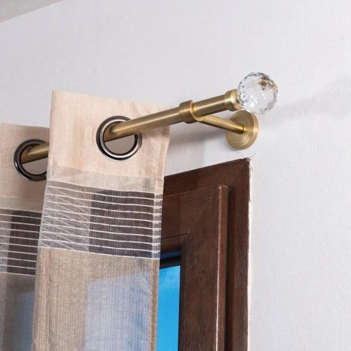 Supporto singolo aperto per bastone tende metallo D. 20mm 15 cm oro ambientato