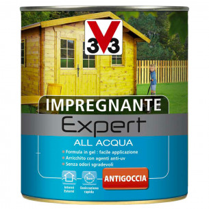 Impregnante Expert all'acqua in gel impregnante legno esterno antigoccia 750 ml V33