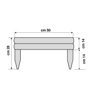 Bordura per aiuole in legno impregnato Vampiro 50x H14/28 cm dimensioni