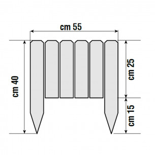 Bordura per aiuole in legno impregnato Vampiro Arco 35x H25/40 cm Verdelook 2
