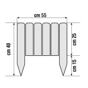 Bordura per aiuole in legno impregnato Vampiro Arco 35x H25/40 cm dimensioni