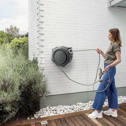 Avvolgitubo irrigazione automatico da parete 25 m GF Garden Rewall Globo GF80005870
