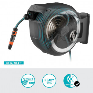 Avvolgitubo irrigazione automatico da parete 30 m Gardena RollUp L 18625-20 2