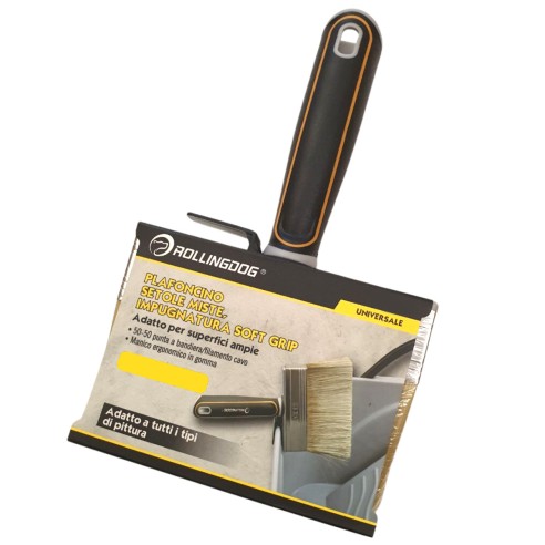 Plafoncino setole miste per pitture murali impugnatura soft grip Rollingdog