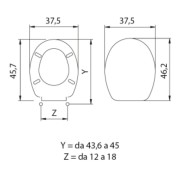 Sedile WC Antibatterico termoplastico misure