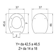 Sedile WC Shape cerniere Inox misure