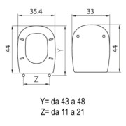 Sedile WC compatibile Square MDF FSC misure