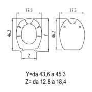 Sedile WC Chamonix termoplastico misure