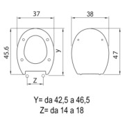 Sedile WC Reverse Termoindurente Bianco misure