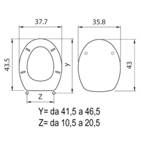 Seduta WC universale Start MDF FSC Bianco misure