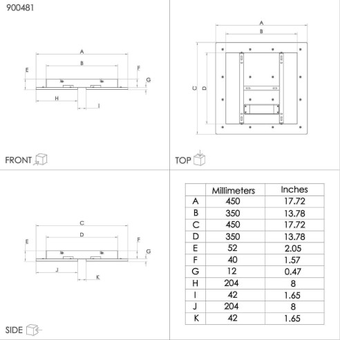 PADROGIANO-Z plafoniera quadrata LED RGB dimmerabile 26W Eglo dimensione