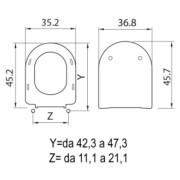 Copriwater WC Luna 2 Termoindurente cerniera rallentata Bianco misura
