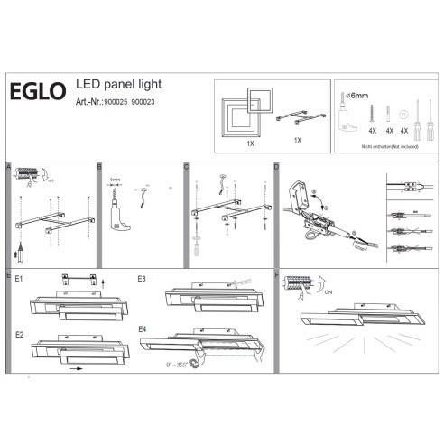 SAVATARILA-Z plafoniera Smart LED RGB dimmerabile Eglo montaggio