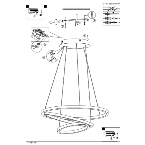 LOBINERO-Z lampada a sospensione nero Smart LED RGB dimmerabile Eglo istruzioni