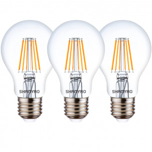 Lampadina a goccia trasparente 8 W 65W E27 880 lm 4000 K vetro 3 pz Shanyao