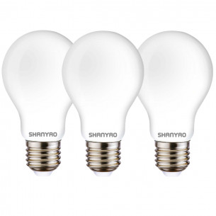 Lampadina a goccia smerigliata 8 W 65W E27 904 lm 2700 K vetro 3 pz Shanyao