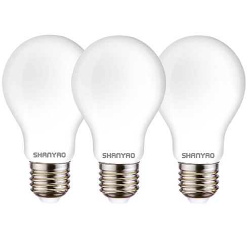 Lampadina a goccia smerigliata 8 W 65W E27 904 lm 2700 K vetro 3 pz Shanyao