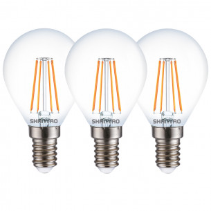Lampadina a sfera trasparente G45 4 W 40W E14 440 lm 2700 K vetro 3 pz Shanyao
