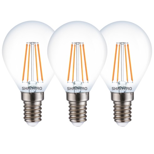 Lampadina a sfera trasparente G45 4 W 40W E14 440 lm 2700 K vetro 3 pz Shanyao