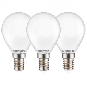 Lampadina a sfera smerigliata G45 4 W 40W E14 440 lm 2700 K vetro 3 pz Shanyao
