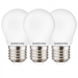 Lampadina a sfera smerigliata G45 4 W 40W E27 452 lm 4000 K vetro 3 pz Shanyao
