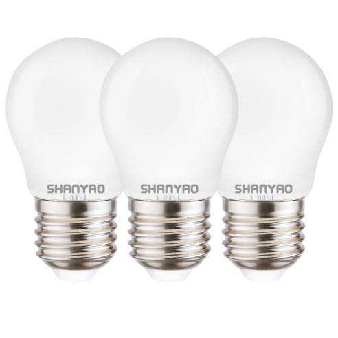 Lampadina a sfera smerigliata G45 4 W 40W E27 452 lm 4000 K vetro 3 pz Shanyao