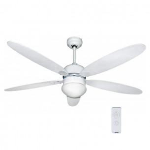 Ventilatore da soffitto 130cm 5 pale con luce e telecomando Zephir ZFR9111B