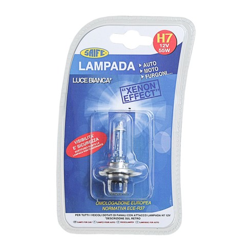 Lampadina alogena H7 12V 55W luce bianca effetto Xenon Rhutten