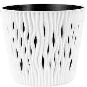 Sandy portavaso da interno per piante e fiori con inserto Properplast bianco