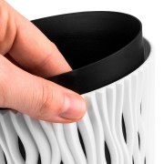 Sandy portavaso da interno per piante e fiori con inserto Properplast bianco