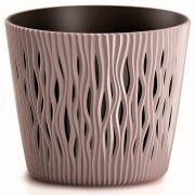 Sandy portavaso da interno per piante e fiori con inserto Properplast mocca