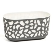 Duet portavaso da interno con inserto per piante e fiori antracite-crema Lamela