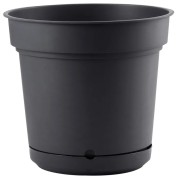 Vaso per piante e fiori Hydral con sistema riserva d'acqua e sottovaso Teraplast antracite