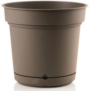 Vaso per piante e fiori Hydral con sistema riserva d'acqua e sottovaso 
 Teraplast bruno