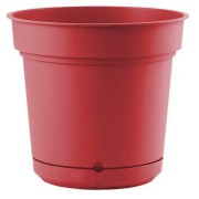 Vaso per piante e fiori Hydral con sistema riserva d'acqua e sottovaso Teraplats scarlet