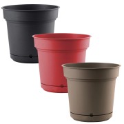 Vaso per piante e fiori Hydral con sistema riserva d'acqua e sottovaso Teraplast