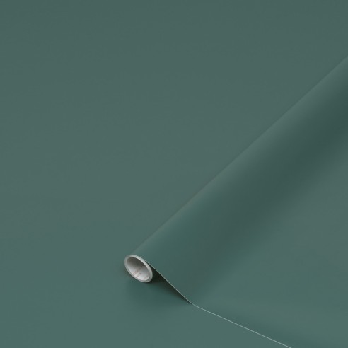 Pellicola adesiva per mobili Uni Verde Germano reale opaco D-c-fix