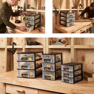 Cassettiera porta minuteria 3 cassetti Essential Media Stanley STST40711-1 2