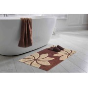 Tappeto bagno Loto in cotone Sobel caffè ambientato