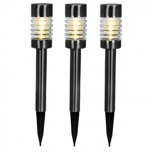 Lampada da giardino solare LED set 3 pezzi nero Progarden