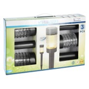 Progarden Lampada da giardino solare set 3 pezzi nero