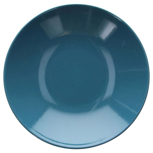 Piatto fondo 22 cm gres porcellanato blu ottanio Natural Love Tognana