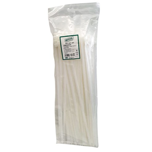 Fascette elettricista in nylon bianco 140x3,6 mm 100 pz Reitool 541