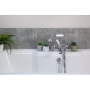 Pannelli adesivi per pareti Solid Concrete 30,5x30,5cm Wall Tiles d-c-fix ambientata