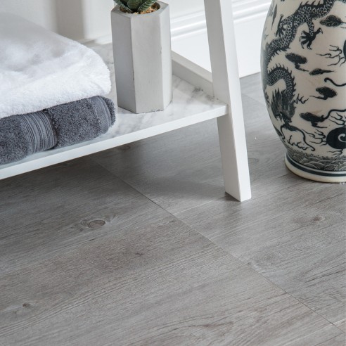 Piastrelle adesive per pavimenti Grey Wood Floor Tiles d-c-fix ambientate