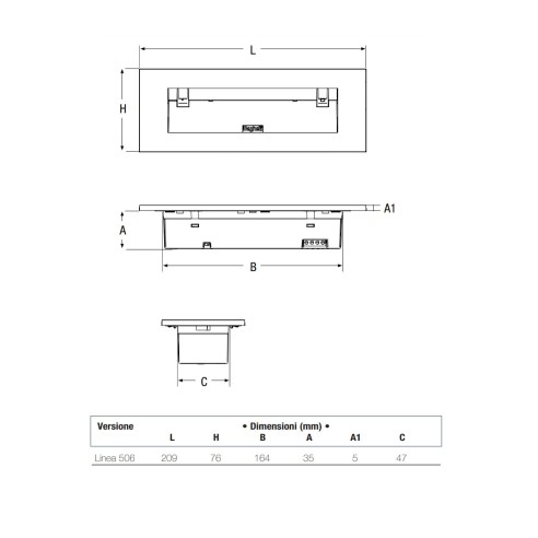 Apparecchio illuminazione emergenza Linea 506 lampada 4612F EM506 LED SE1H Beghelli
