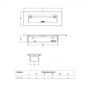 Apparecchio illuminazione emergenza Linea 503 lampada 4611F EM503 LED SE2H Beghelli 2